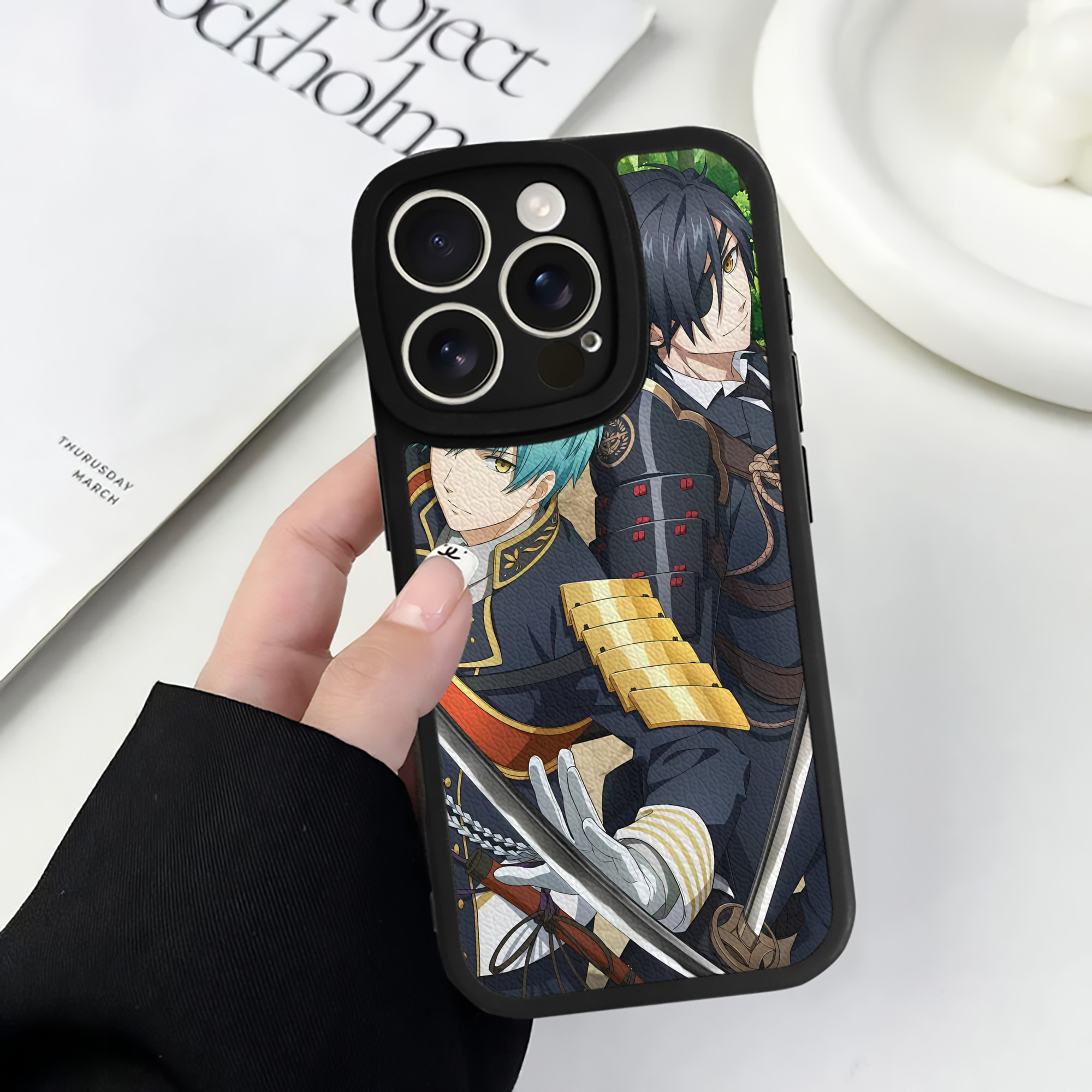 （画像用） 刀剣乱舞 Touken Ranbu 【iPhone 16シリーズ対応】シリコンスマホケース（レザー調） 材質：シリコン